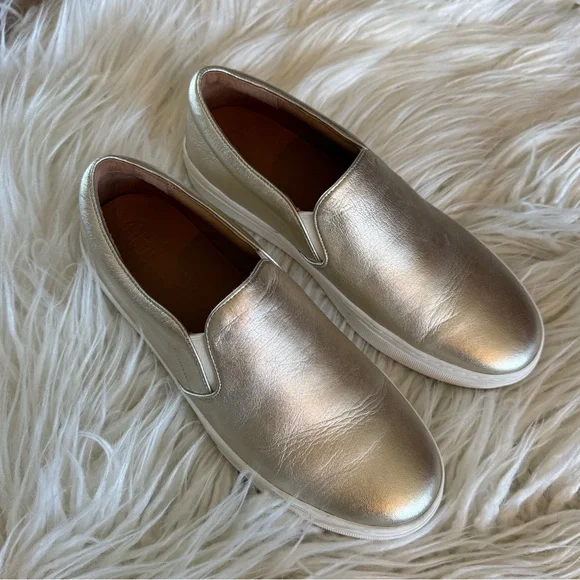 Tory Burch Metallic Gold Slip-On Shoes - Picture 2 of 7